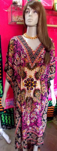 Vestido indiano estampado longo