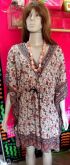 Vestido indiano estampado marrom curto